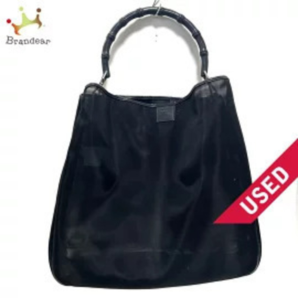 Gucci Bamboo Shoulder Bag Black Synthetic Fiber